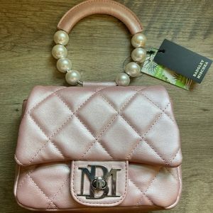 NWT Badgley Mischka Vegan Leather Clutch Bag, Pink